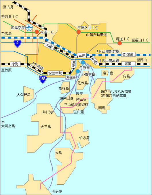 三原シティホテル：広域地図
